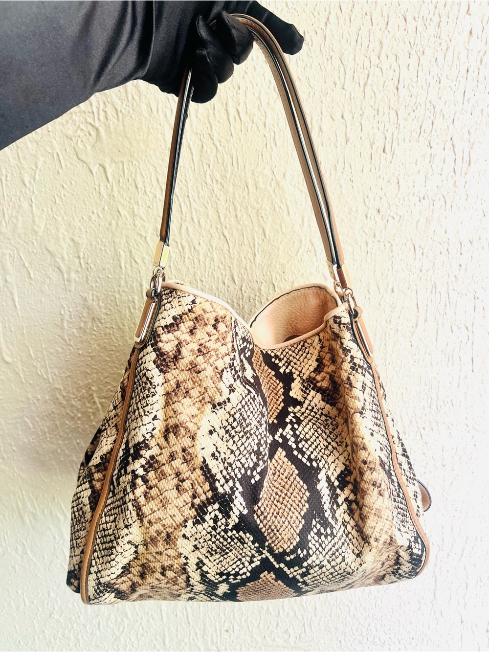 Coach Madison Python Printed Phoebe Shoulder Bag EUC - Picture 2 of 9